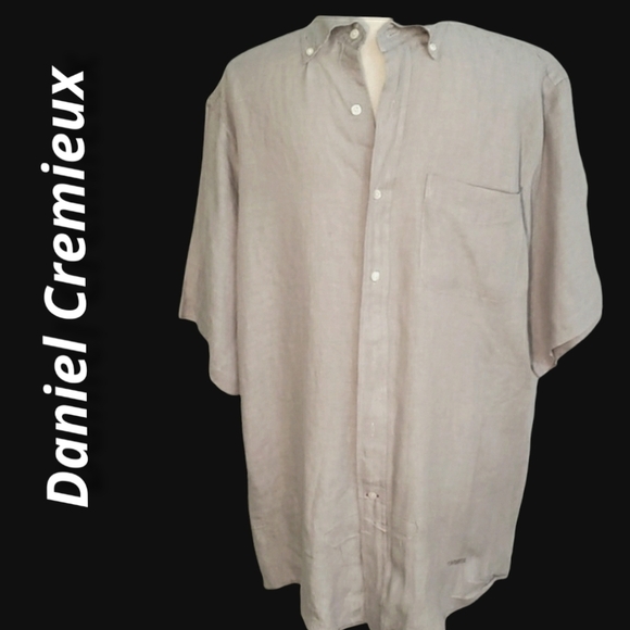 DANIEL Cremiex Linen Classic Fit Shirt Gray SS EUC - Picture 1 of 8